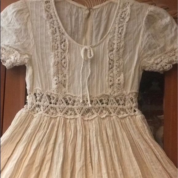 Vintage Natural Cotton Maxi Prairie, Prom, or Wedding Dress SM - Picture 11 of 15